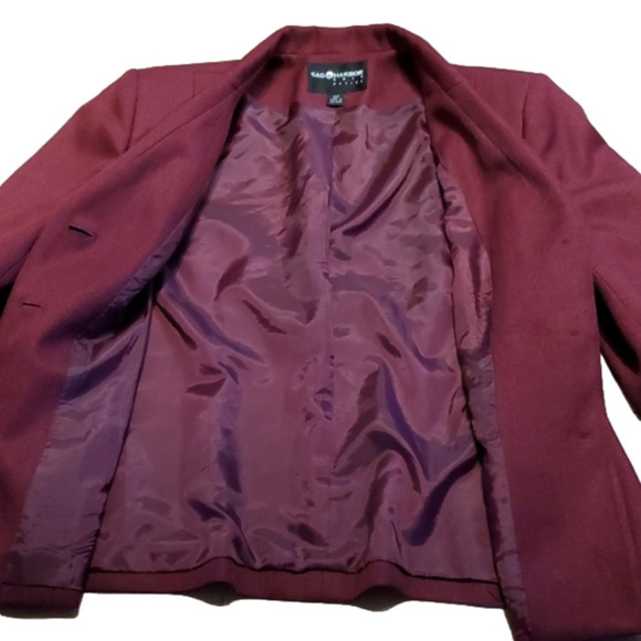SAG Harbor Suit Petite Cranberry Red Blazer Size 12P - Picture 11 of 15